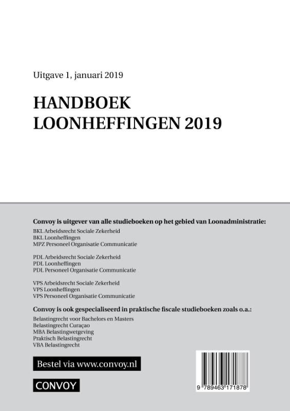 Handboek Loonheffingen 2019 achterkant