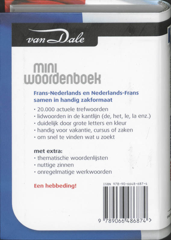 Van Dale Miniwoordenboek Frans Nederlands Nederlands Frans achterkant