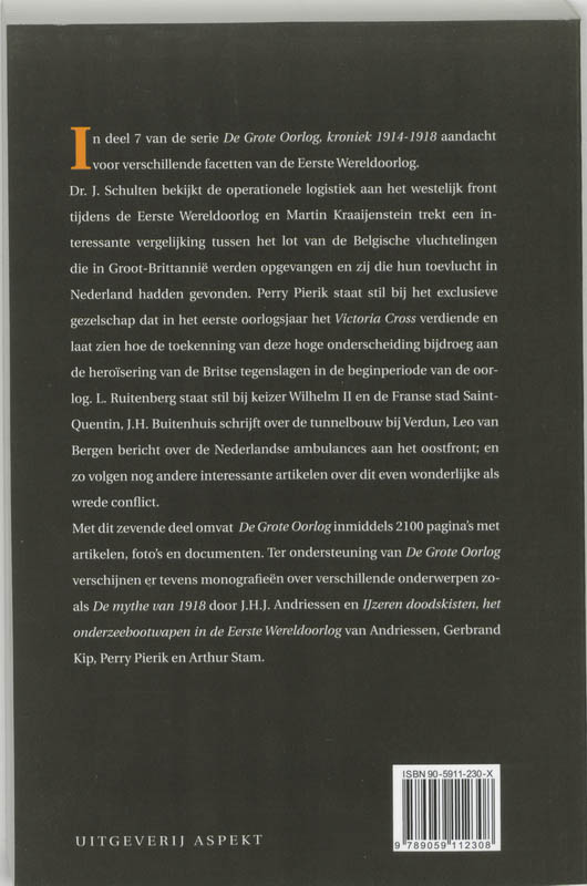 De Grote Oorlog, kroniek 1914-1918 - Deel 7 / De grote oorlog, 1914-1918 / 7 achterkant