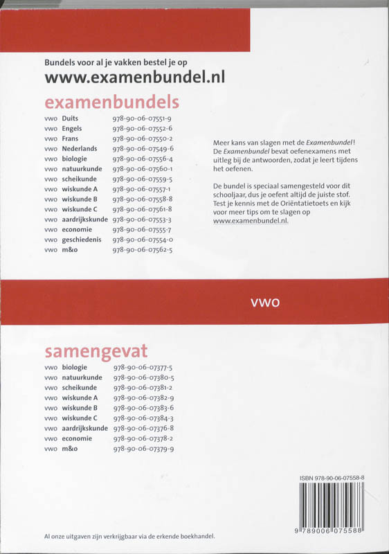 Examenbundel / Vwo 2009/2010 Wiskunde B achterkant