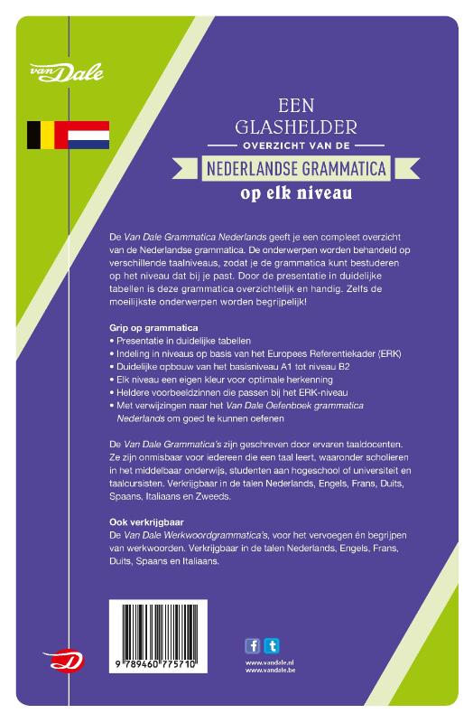 Van Dale grammatica Nederlands / Van Dale grammatica's achterkant