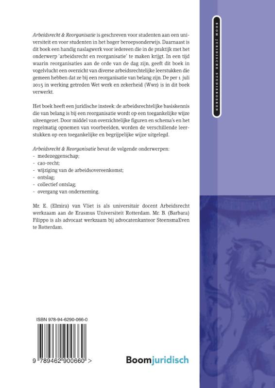 Boom Juridische studieboeken - Arbeidsrecht & reorganisatie Boom Juridische studieboeken - Arbeidsrecht & reorganisatie achterkant