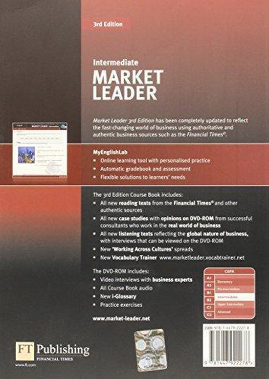boekenbalie_9781447922278_cover Market Leader. Intermediate Coursebook (with DVD-ROM incl. Class Audio) & MyLab