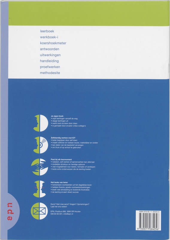Getal en Ruimte / 4 vmbo-KGT 1 / deel Werkboek-i + CD-ROM achterkant