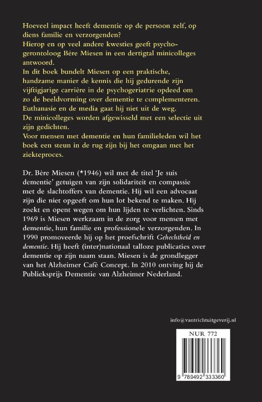 Je suis dementie Je suis dementie achterkant