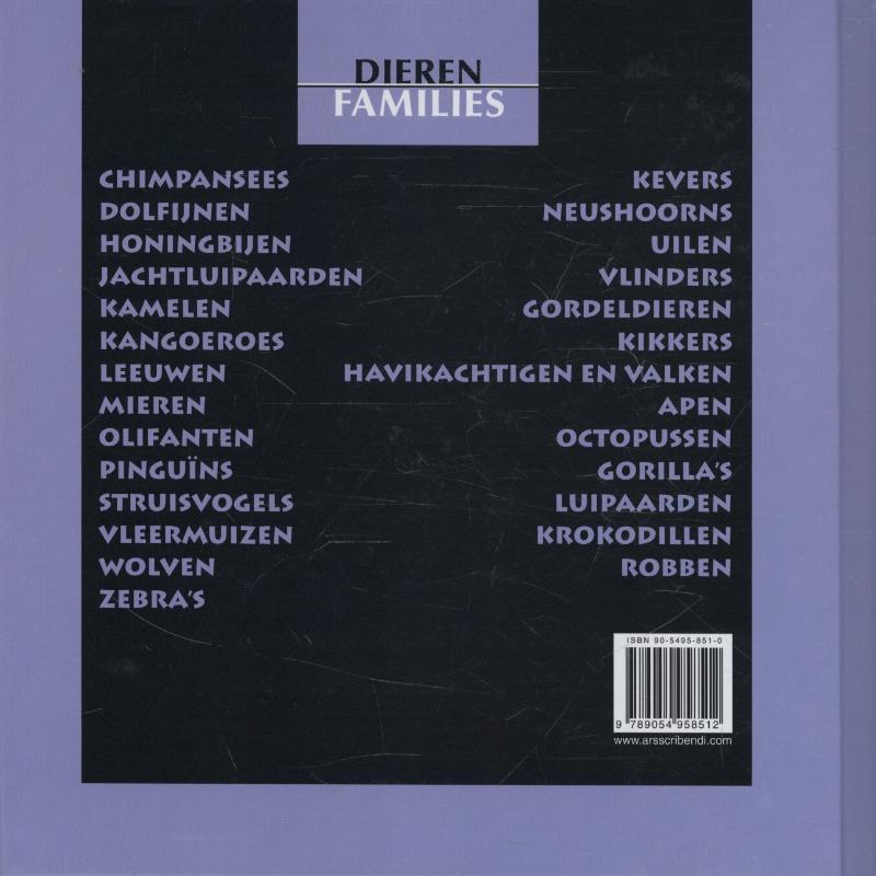 Dolfijnen / Dierenfamilies achterkant
