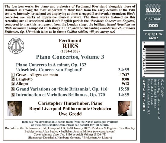 Christopher Hinterhuber, Royal Liverpool Philharmonic Orchestra, Uwe Grodd - Ries: Piano Concerto Op.132 (CD)