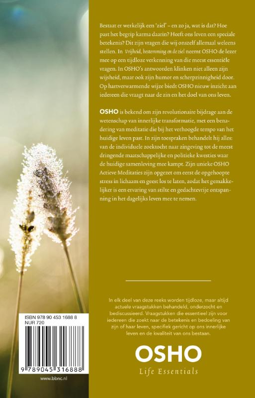 Vrijheid, bestemming en de ziel Vrijheid, bestemming en de ziel achterkant