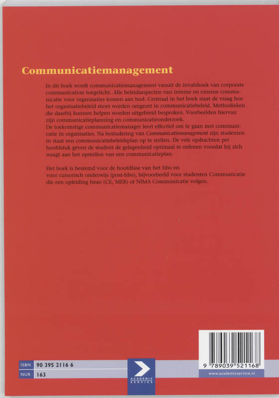 Communicatiemanagement achterkant