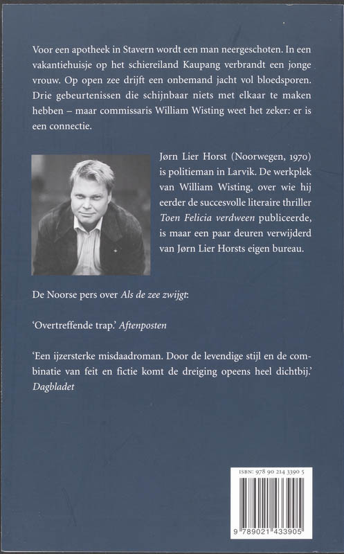 Als de zee zwijgt / William Wisting / 2 achterkant