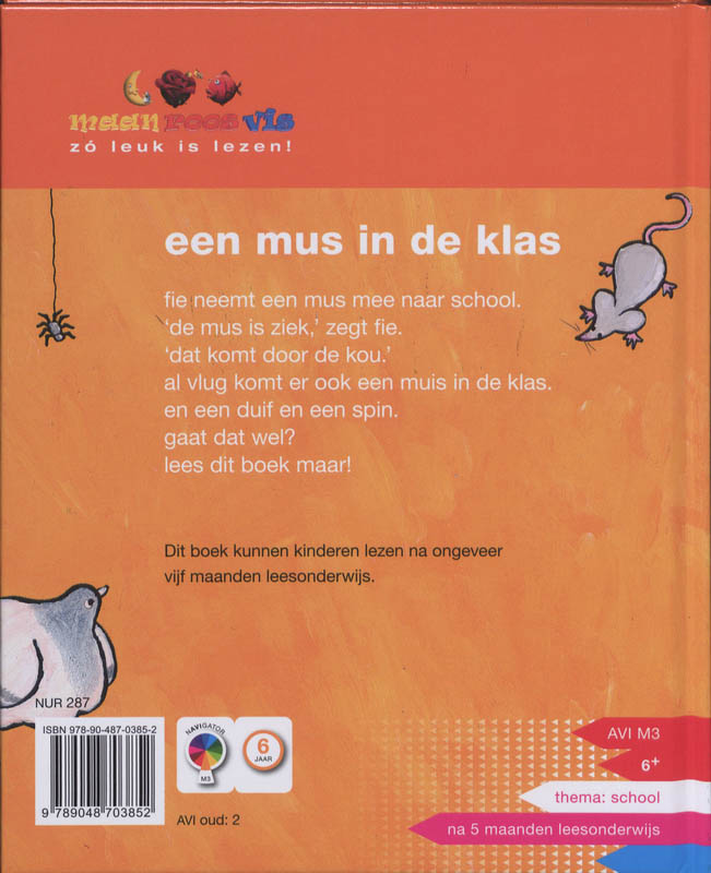 Een mus in de klas / Maan roos vis achterkant