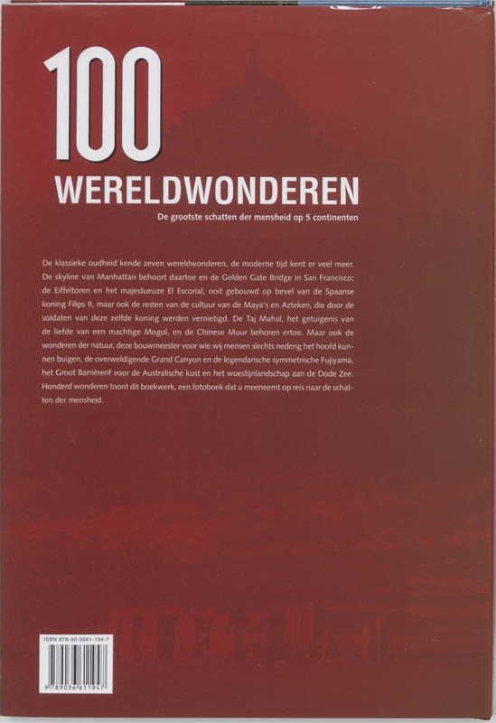 100 Wereld Wonderen achterkant