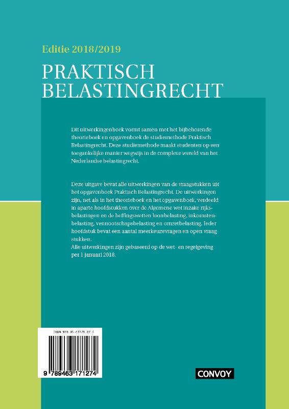 Praktisch Belastingrecht Uitwerkingen 2018-2019 achterkant