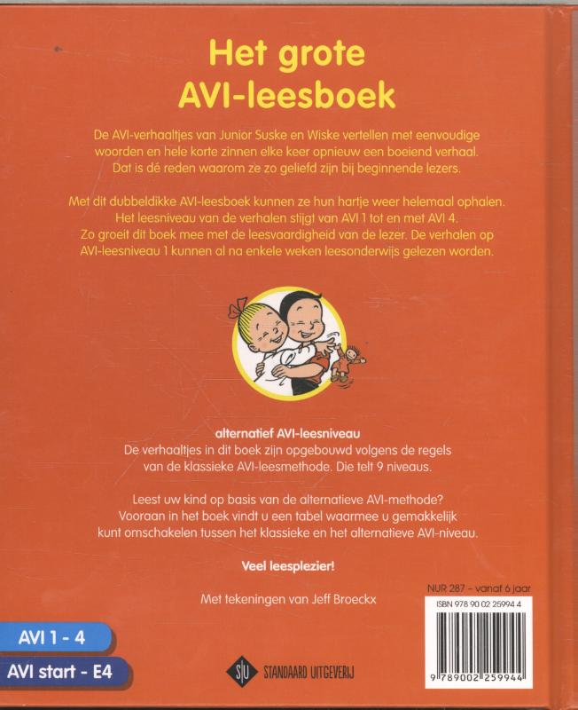 Het grote AVI-leesboek / Junior Suske en Wiske achterkant