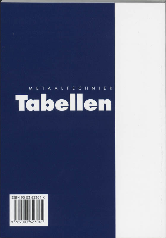 Tabellen metaaltechniek achterkant