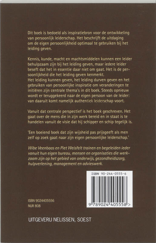 Persoonlijk leiderschap / A-reeks achterkant