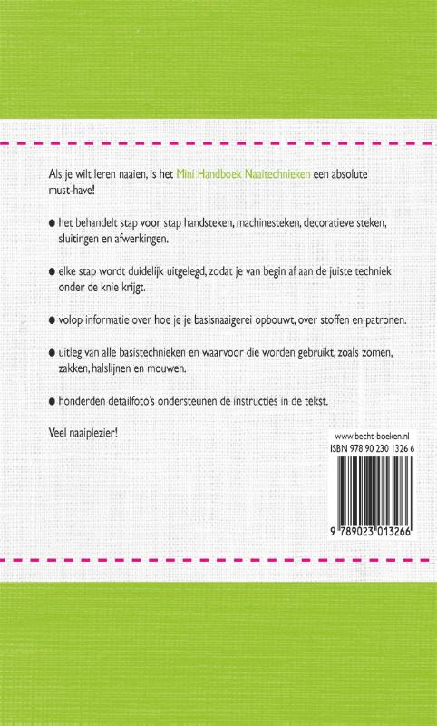 Mini-handboek naaitechnieken achterkant