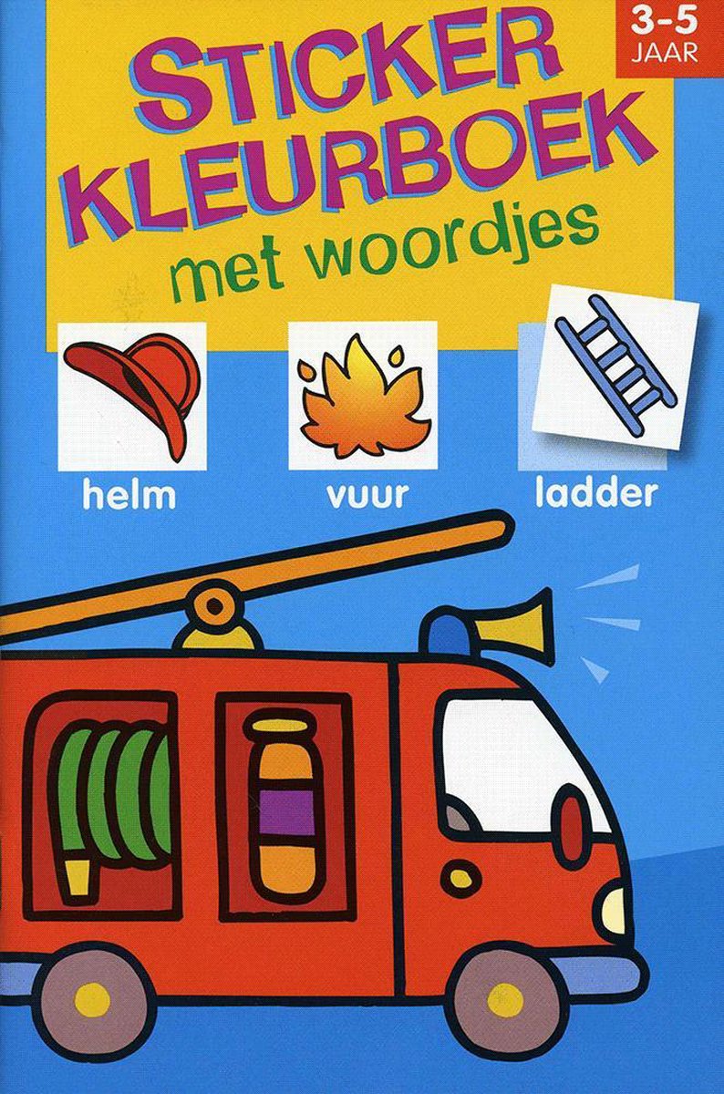 Sticker kleurboek met woordjes (blauwe omslag)