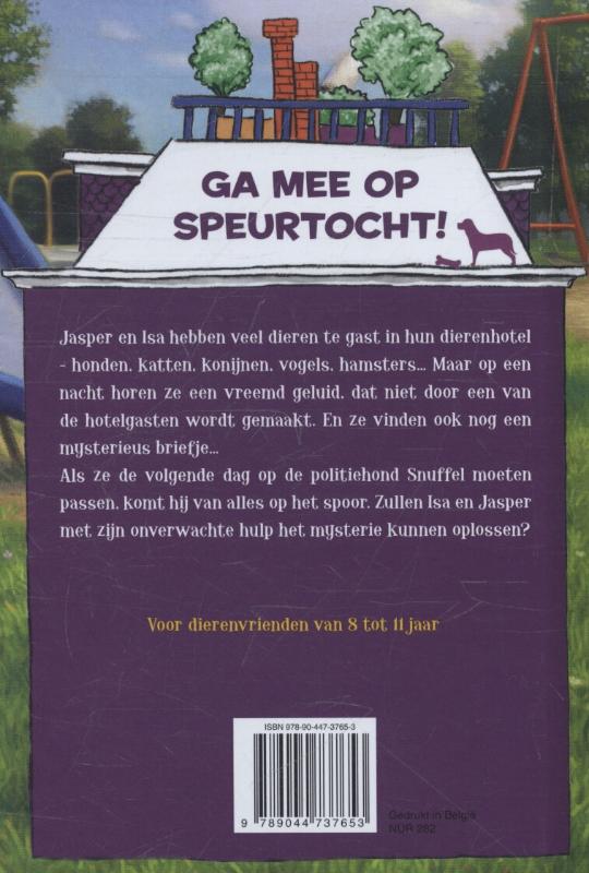 Het vrolijke dierenhotel Snuffel, de speurhond achterkant