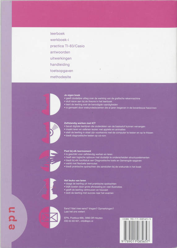 Getal en ruimte Practica vwo B TI-83 achterkant