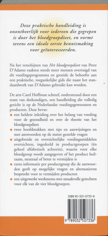 Het bloedgroepdieet Het bloedgroepdieet achterkant