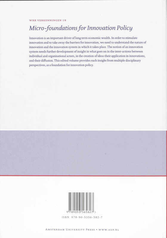 Micro-Foundations for Innovation Policy / WRR Verkenningen / 18 achterkant