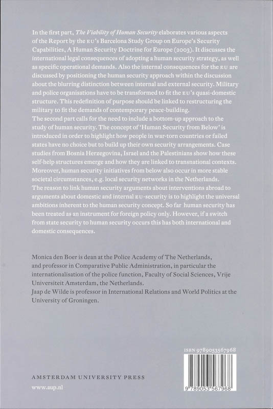 The Viability of Human Security achterkant