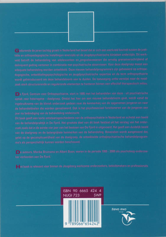 Orthopsychiatrie, (Be)Handelbare Jongeren ? Orthopsychiatrie, (Be)Handelbare Jongeren ? achterkant