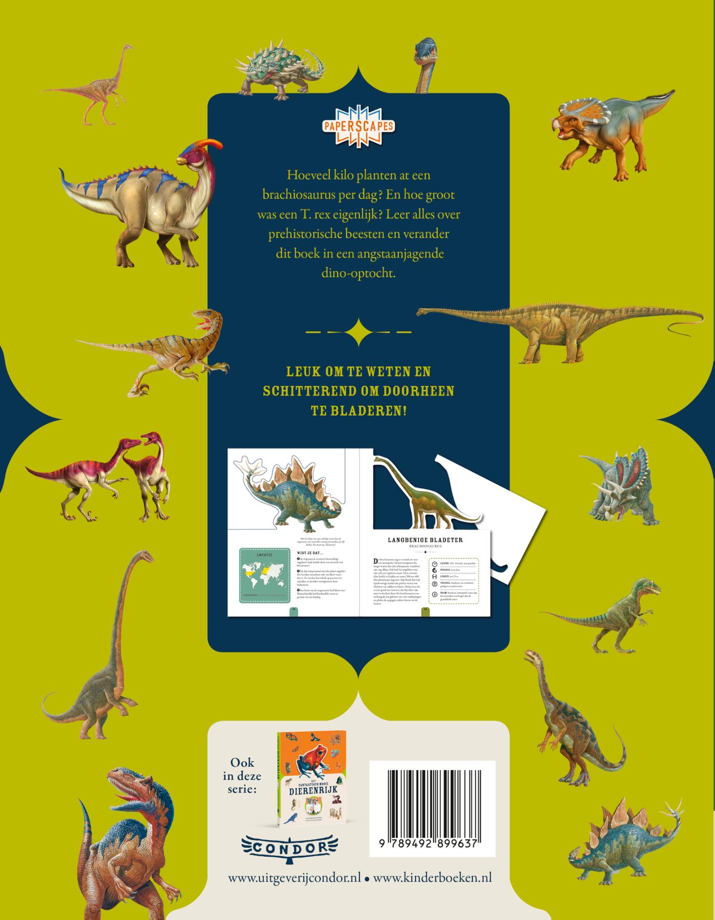 De woeste wereld van de dino's / Paperscapes achterkant