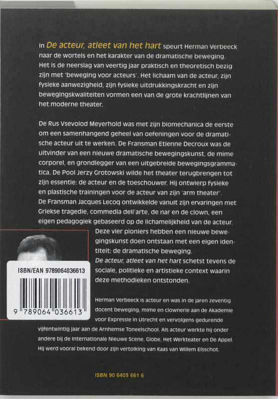 De acteur, atleet van het hart achterkant
