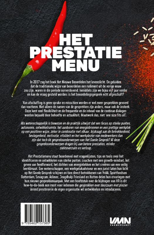 Het prestatiemenu achterkant
