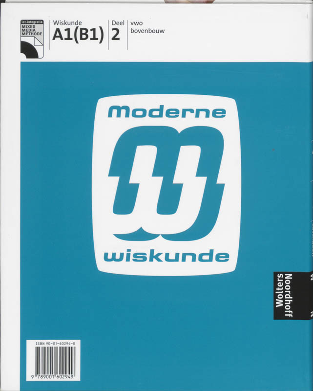 Moderne wiskunde Vwo A1 (B1) 2 Hoofdboek Moderne wiskunde Vwo A1 (B1) 2 Hoofdboek achterkant