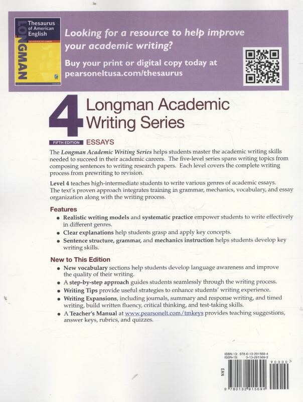 Longman Academic Writing 4: Essays achterkant