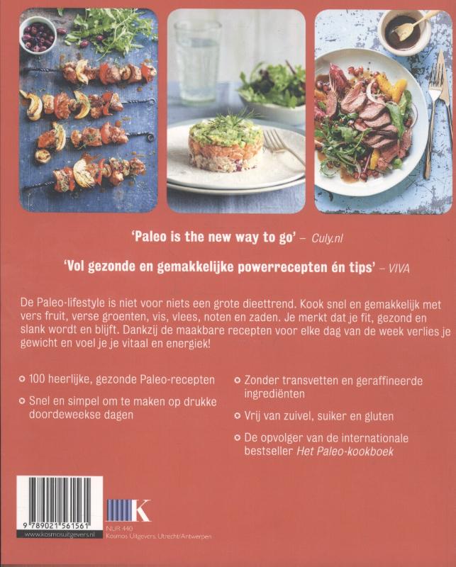 Het snelle paleo-kookboek Het snelle paleo-kookboek achterkant