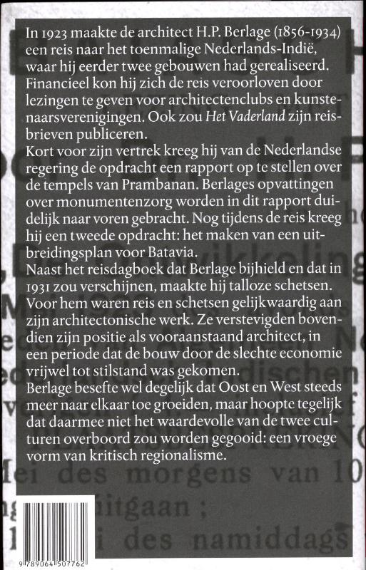 Berlage en Nederlands-Indie, een innerlijke drang naar het schoone land achterkant
