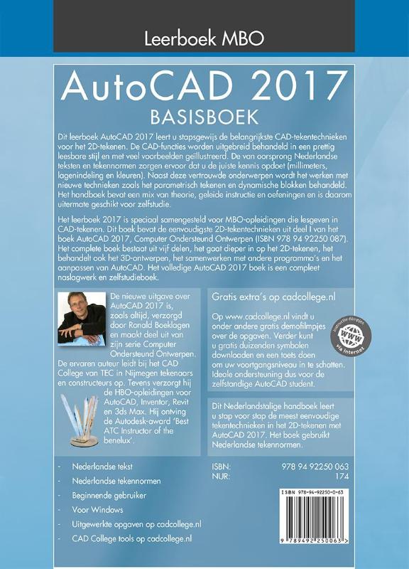 AutoCAD 2017 / Leerboek MBO achterkant