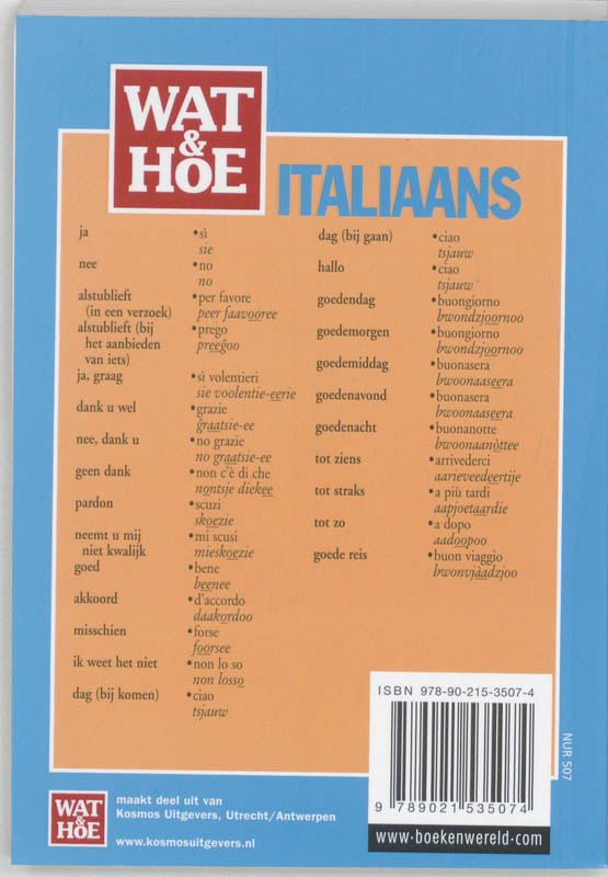 Wat & Hoe taalgids Italiaans / Wat & Hoe taalgids achterkant