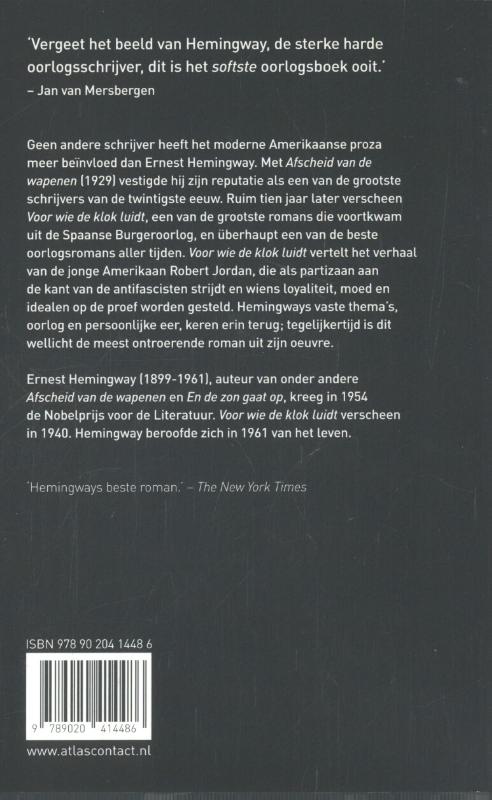 Voor wie de klok luidt / L.J. Veen klassiek Voor wie de klok luidt / L.J. Veen klassiek achterkant