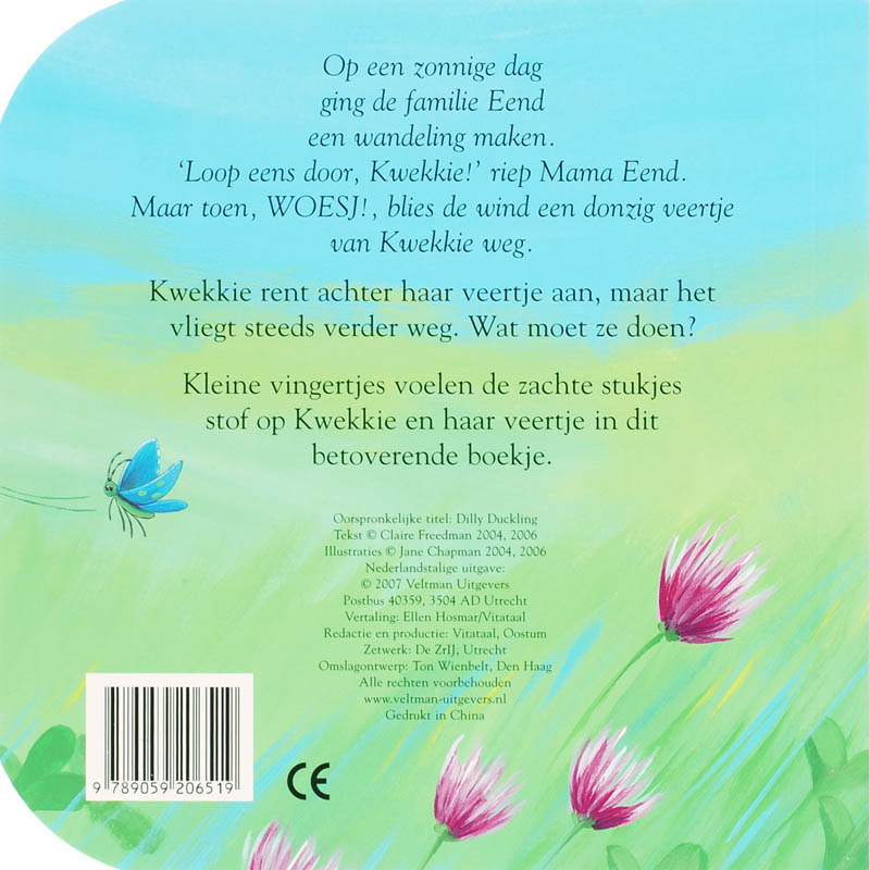 Kwekkie, het jonge eendje / Een aaibaar kartonboekje Kwekkie, het jonge eendje / Een aaibaar kartonboekje achterkant