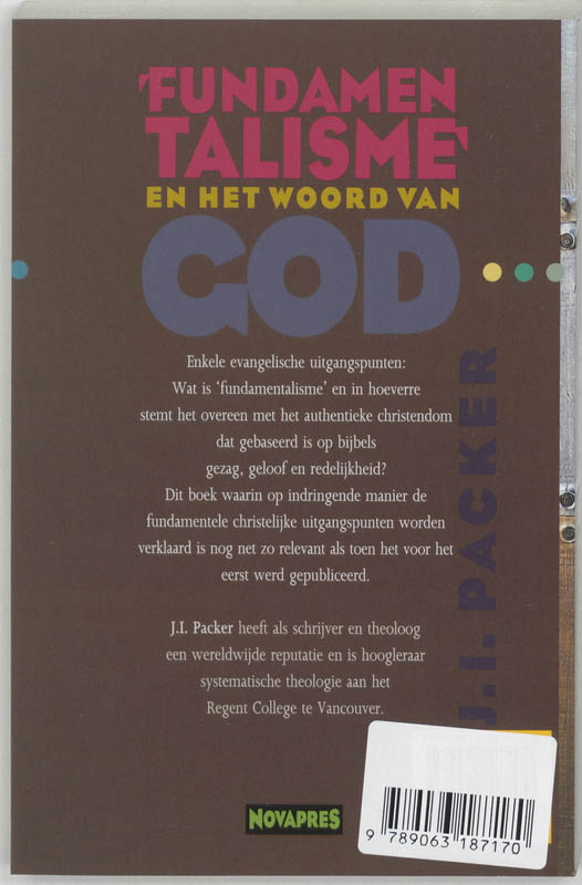 Fundamentalisme e/h woord van God achterkant