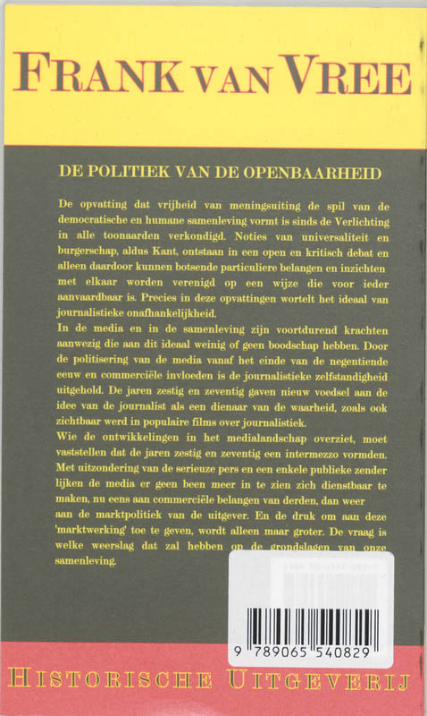 De politiek van de openbaarheid achterkant