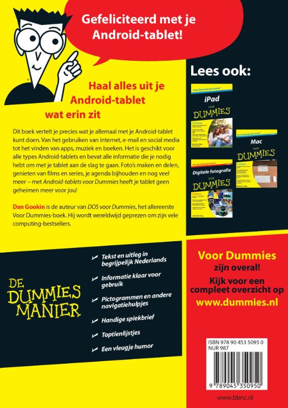 Android tablets voor Dummies achterkant