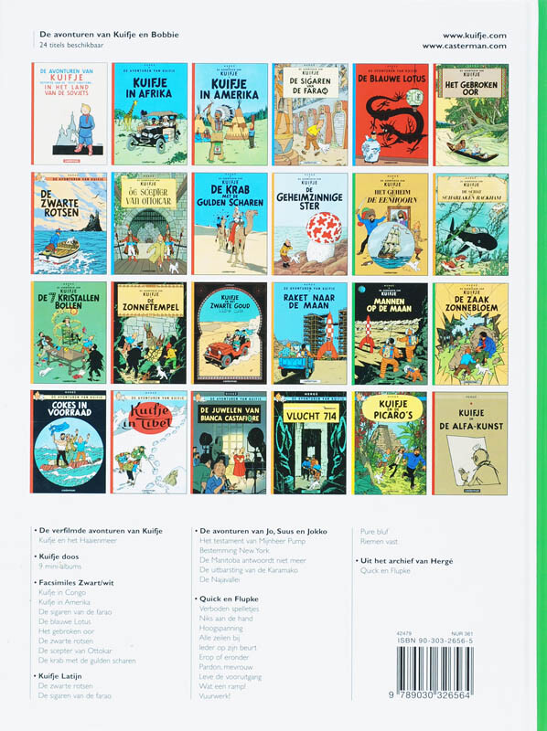 De avonturen van Kuifje / Mannen op de maan / De avonturen van Kuifje achterkant