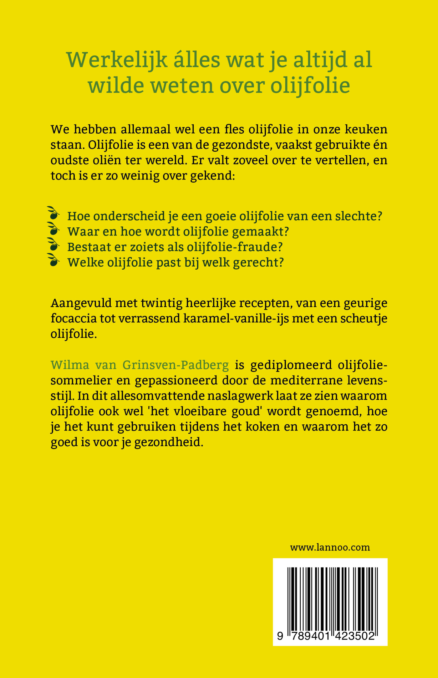 Olijfolie achterkant