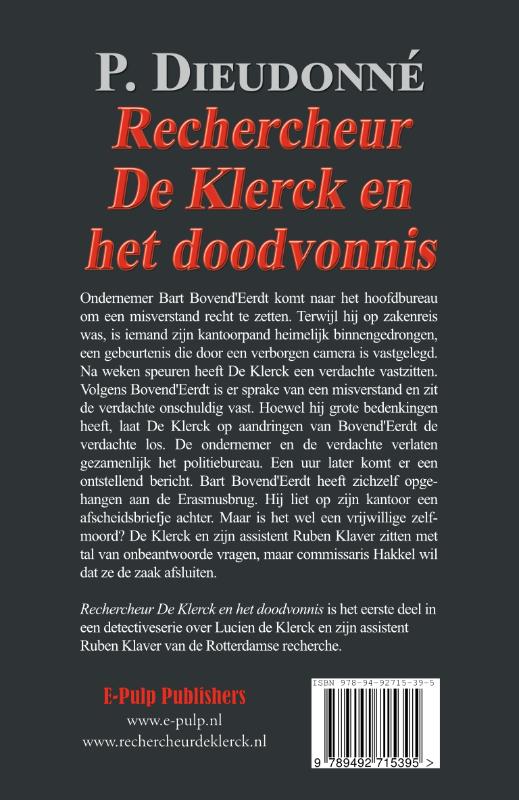 De Klerck 1 - Rechercheur De Klerck en het doodvonnis achterkant