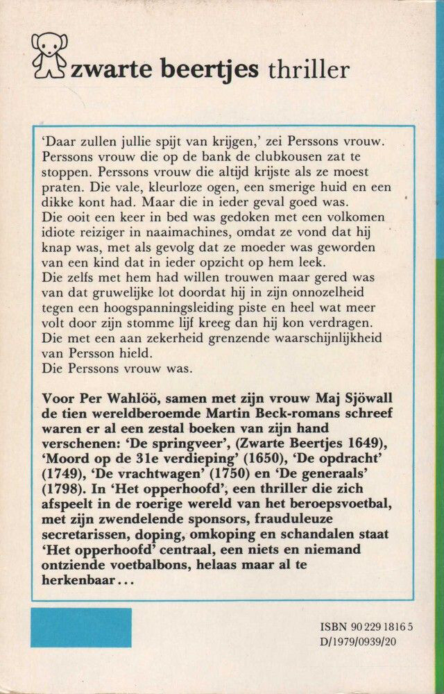 Het opperhoofd / Zwarte beertjes / 1816 achterkant