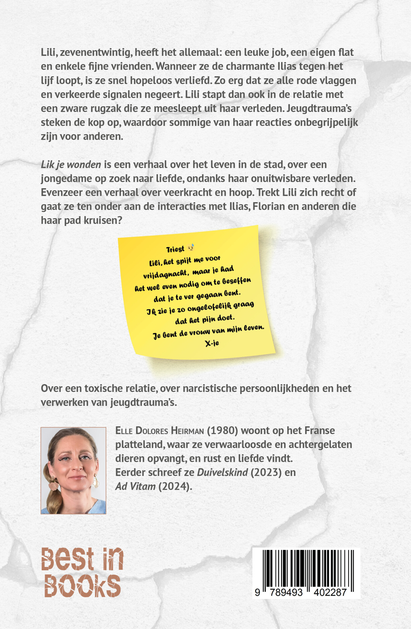 Lik je wonden achterkant