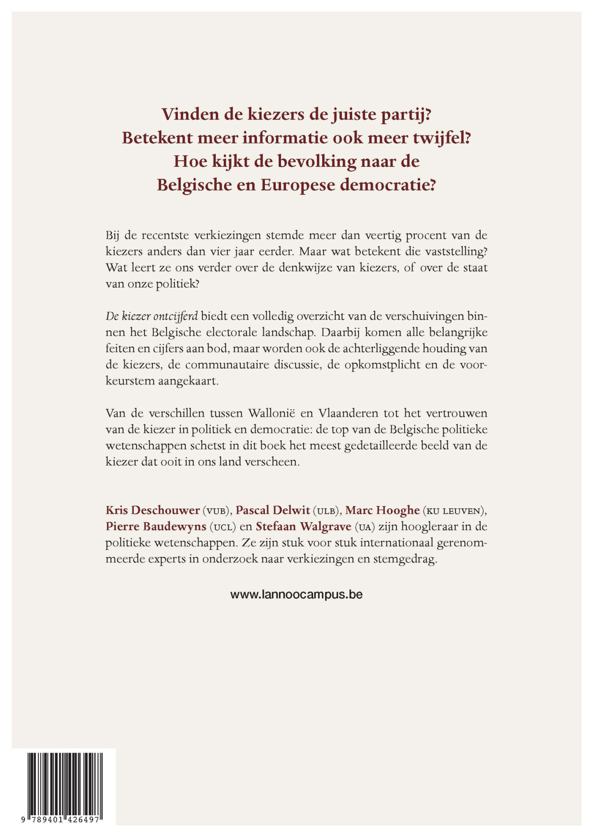 De kiezer ontcijferd achterkant
