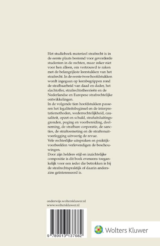 Studieboek materieel strafrecht achterkant