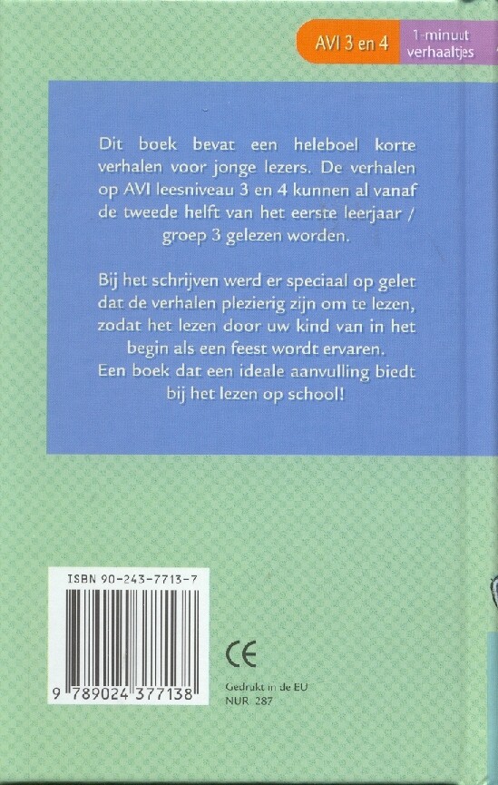 1-minuutverhaaltjes voor jonge lezers (AVI 3-4 - AVI nieuw M4-E4) achterkant